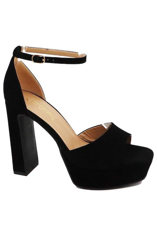 One Band Platform Sandal with Ankle Strap
