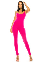 Solid Skinny Strap Jumpsuit