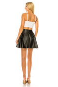 Faux Leather Skater Skirt FASHION LOVE