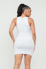 Crewneck Side by Side Mini Dress