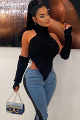 Crop Top Turtleneck Sweater
