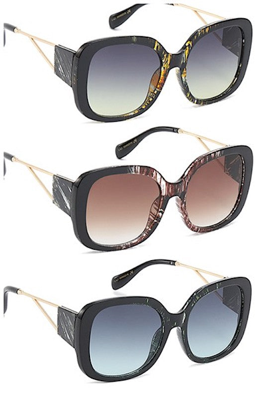 Fashion Round Print Design Sunglasses