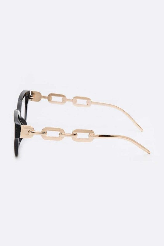 Cat Eye Chain Link Temple Sunglasses