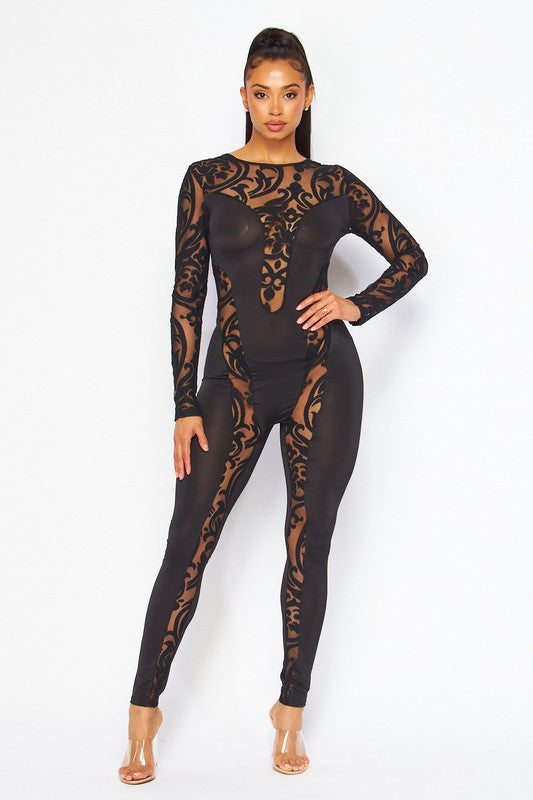 Burn Out Mesh Venetian Jumper