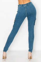 Skinny Ripped Cargo Jeans