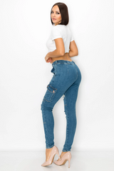 Skinny Ripped Cargo Jeans