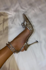 Rhinestone Pointy Toe Dress Heel