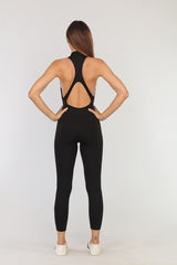 Scuba Look Zip Up Active Jumpsuit