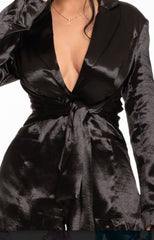 Satin Romper Blazer