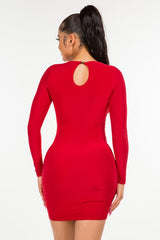 Knot Front Cutout Mini Dress