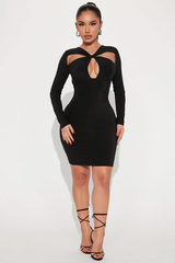 Knot Front Cutout Mini Dress