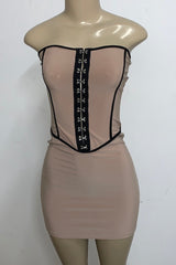 Hook and Eye Trim Tube Dress