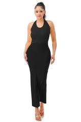 Sleeveless Maxi Halter Dress
