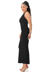 Sleeveless Maxi Halter Dress