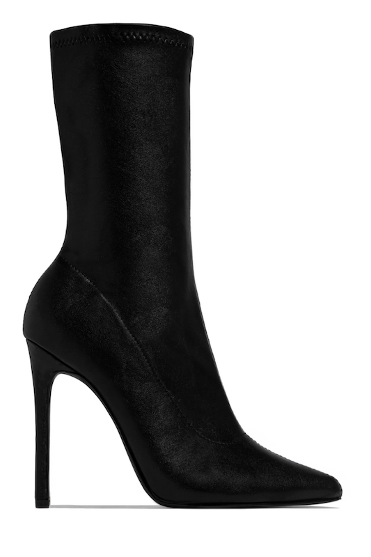 Pointed Toe Stretch PU Bootie OLI J INC