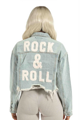 Rock & Roll Distressed Denim Jacket