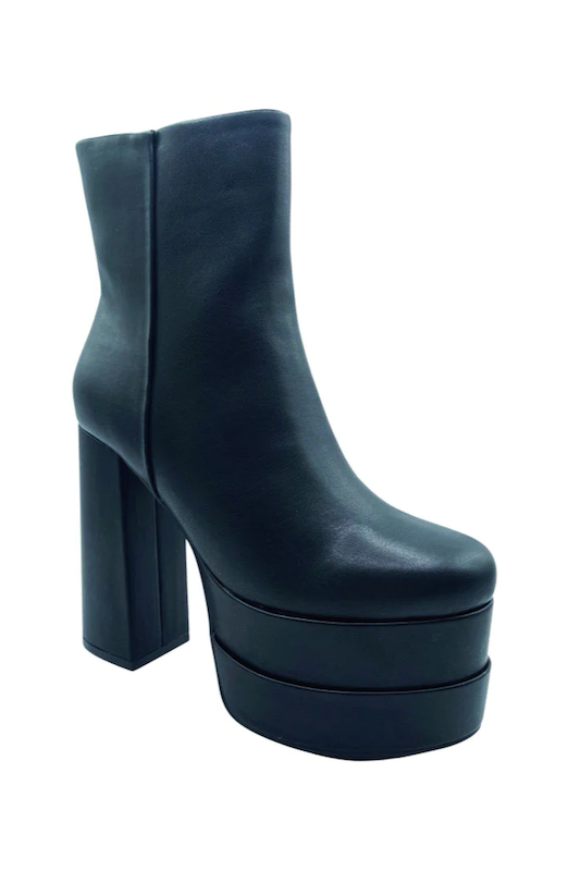 Double Platform Chunky Heel Ankle Bootie