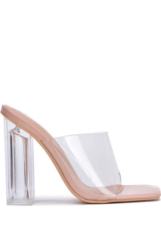 Clear Band Thick Clear Heel Sandal