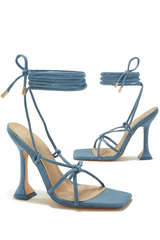 Sqaure Toe Open Strappy Heel
