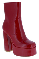 Square Toe Platform Patent Boot
