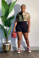 Cropped Camo Combo Top