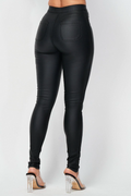 High Waist Stretch Coated Skinny Pants JC & JQ INC