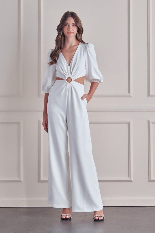 O Ring Detail Cut Back Jumpsuit