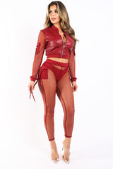 Fishnet Faux Leather Set