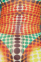Dot Print Mesh Sleeveless Dress