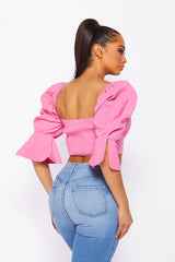 Puff Sleeve Corset Top