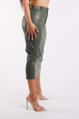 Faux Leather Midi Skirt