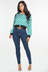 Checker Cropped Jacket