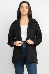 Suede Button Up Jacket
