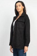 Suede Button Up Jacket