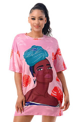 Tropical Print Woman Sublimation Oversized Top