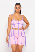 Back Zip Crop Top and Bermuda Shorts Set MISS 8 INC