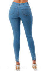 Stone Wash Distress Flake Jeans