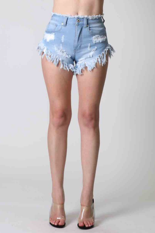 High Waist Heavy Fray Short