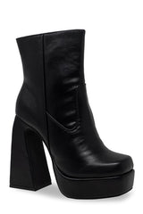 Chunky Flared Platform Heel Bootie