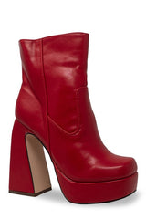 Chunky Flared Platform Heel Bootie