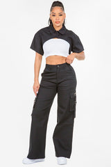 Wide Leg Cargo Pocket Pant