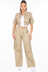 Wide Leg Cargo Pocket Pant