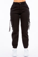Mid Waist Cargo Jogger Pants