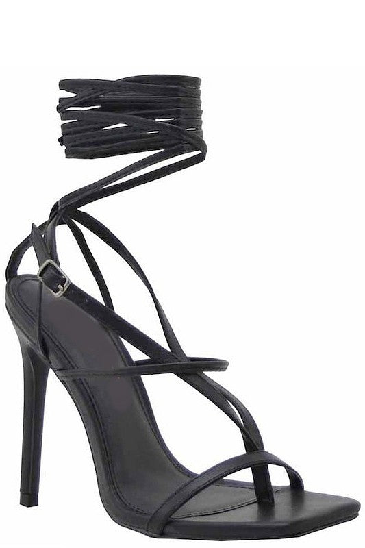 Square Toe Wrapped Around Strappy Sandal