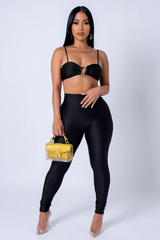 Gold Buckle Crop Top and Pants