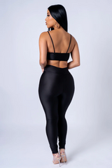 Gold Buckle Crop Top and Pants