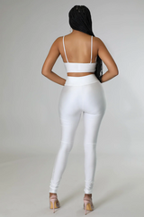 Gold Buckle Crop Top and Pants