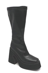 Square Toe Chunky Platform Boots