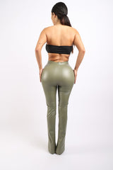 Over Heel Matte PU Leggings
